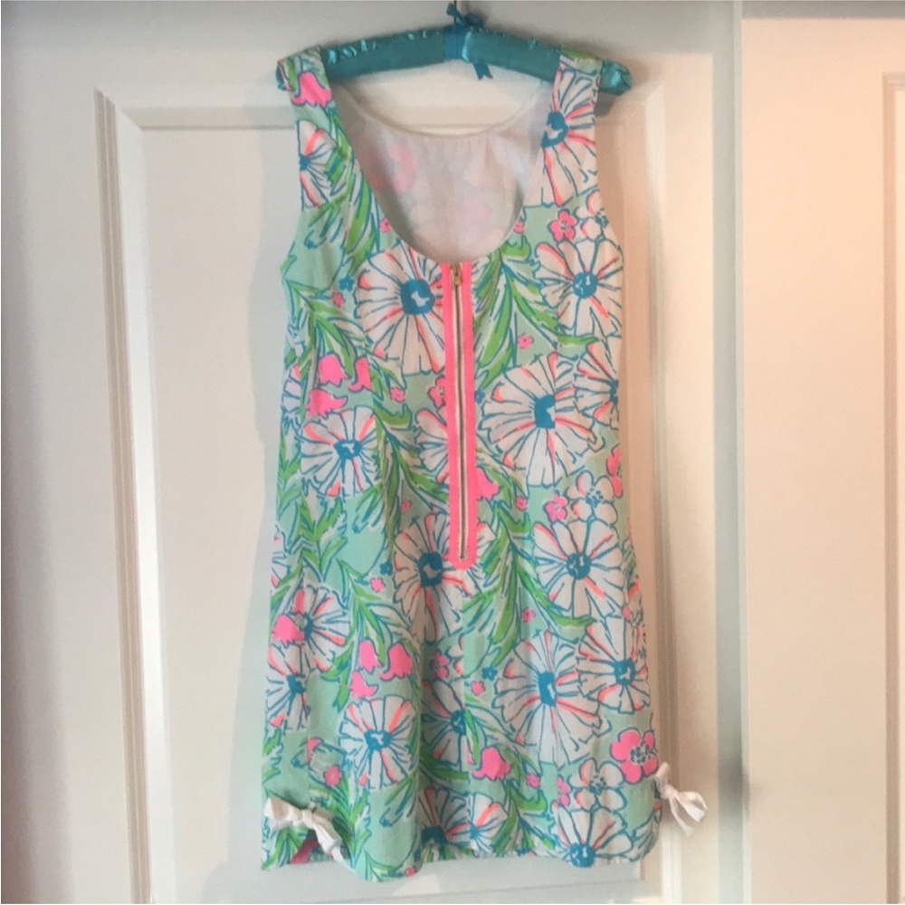 RARE- EUC Lilly Pulitzer Delia Shift Mini Dress in Splish Splash Sand Blu, 8 - Picture 6 of 11